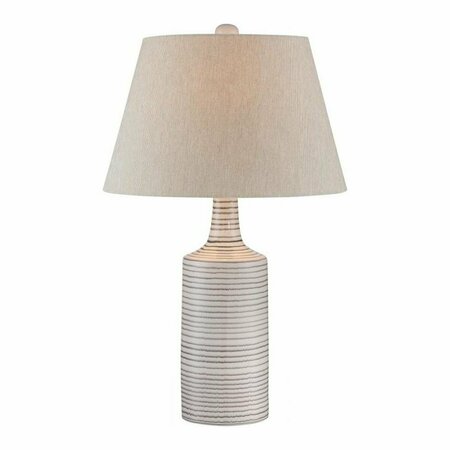 LITE SOURCE Table Lamp Ceramic Body/L.Beige Fabric Shade E27 Cfl 23W LS-22877